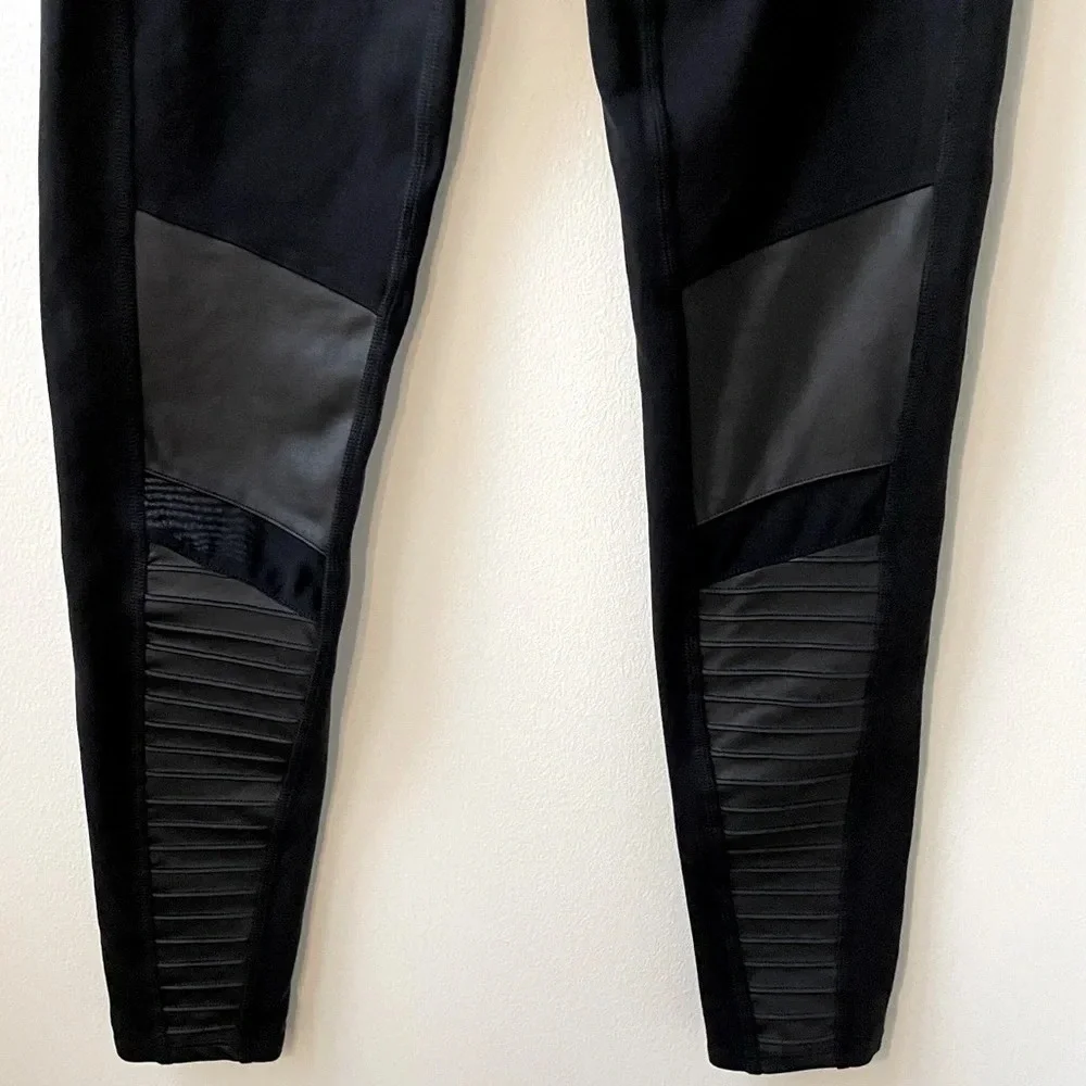 Alo Yoga High Waist Moto Leggings, Black/Black Glossy, Women’s Small